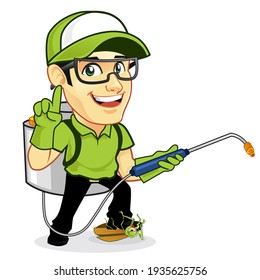 pest control mascot cartoon in vector