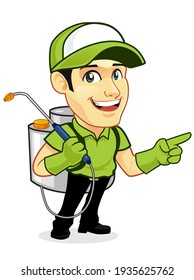 pest control mascot cartoon in vector