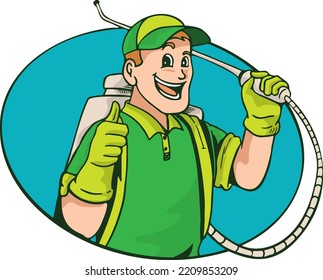 pest control mascot vector illustration