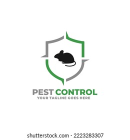 Pest control mouse rat logo design vector