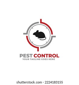 Pest control mouse rat logo design vector