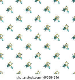 Pest control pattern in cartoon style. Seamless pattern vector illustration