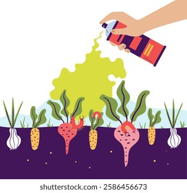 Pest control plant insect parasite insecticide isolated concept. Vector graphic design illustration