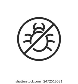 Pest control for plants, linear style icon. pest control, agriculture, or plant protection. Editable stroke width.