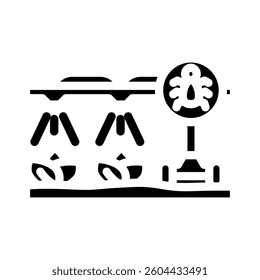 pest control robot harvests glyph icon vector. pest control robot harvests sign. isolated symbol illustration