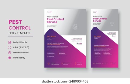 Pest Control Service Flyer Template, Professional Pest Control Services Flyer, Pest Control Service DL Flyer