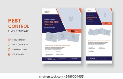 Pest Control Service Flyer Template, Professional Pest Control Services Flyer, Pest Control Service DL Flyer