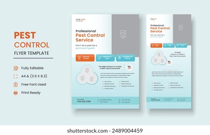 Pest Control Service Flyer Template, Professional Pest Control Services Flyer, Pest Control Service DL Flyer