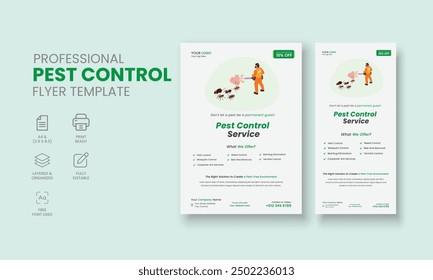 Pest Control Service Flyer Template, Professional Pest Control Services Flyer, Pest Control Service DL Flyer