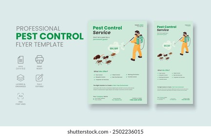 Pest Control Service Flyer Template, Professional Pest Control Services Flyer, Pest Control Service DL Flyer