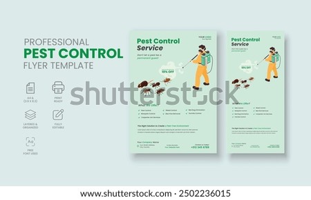 Pest Control Service Flyer Template, Professional Pest Control Services Flyer, Pest Control Service DL Flyer