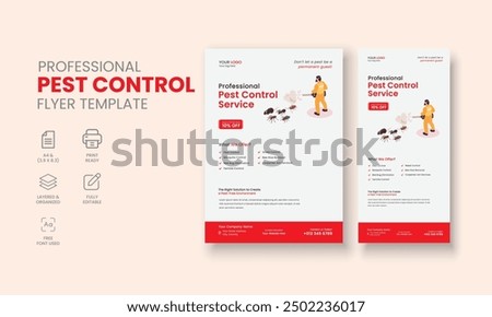 Pest Control Service Flyer Template, Professional Pest Control Services Flyer, Pest Control Service DL Flyer