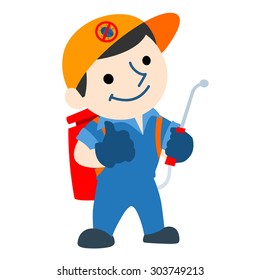 pest control service logo cartoon vector illustration