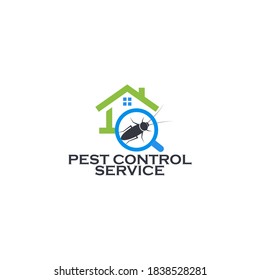 Pest control service logo concept. Prevention, extermination and disinfection of the house from insects, fungi and small rodents. Forgiving parasites professional company, vector logotype