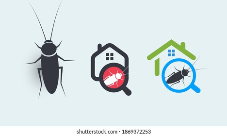 Pest Control Service Logo Concept Set. House Protection From Insects Symbols. Getting Rid Of Home Parasites Vector Graphic
