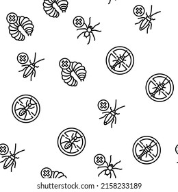 Pest Control Service Treatment Vector Seamless Pattern Thin Line Illustration