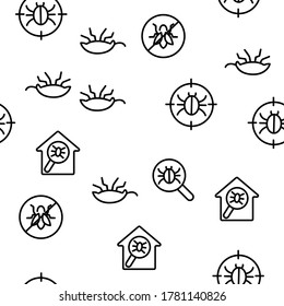 Pest Control Service Vector Seamless Pattern Thin Line Illustration