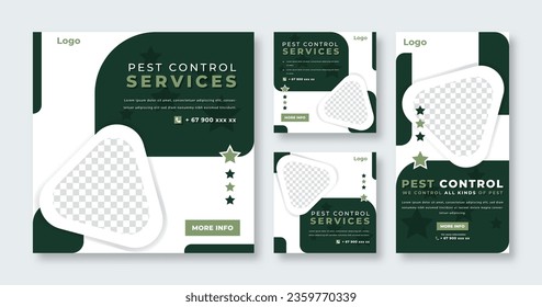 Pest Control Services Social Media Post for Online Marketing Promotion Banner, Story and Web Internet Ads Flyer