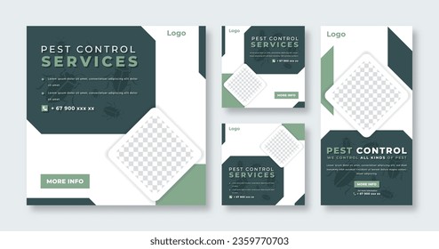 Pest Control Services Social Media Post for Online Marketing Promotion Banner, Story and Web Internet Ads Flyer