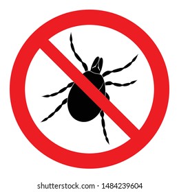 Pest control sign, no tick sign, vector design