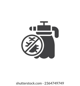 Schädlingsbekämpfungs-Spritzen Vektorsymbol. volles Flachzeichen für mobiles Konzept und Webdesign. Pest-Glyph-Symbol. Symbol, Logo-Abbildung. Vektorgrafik