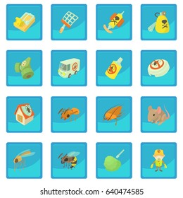 Pest control terminate icon blue app for any design vector illustration