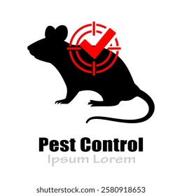 Pest control vector icon, mouse target sign isolated on white background. Web design element for parasites disinfection service.