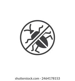 Pest Control vector icon. Stop bug filled flat sign for mobile concept and web design. Pest Control glyph icon. Symbol, logo illustration. Vector graphics