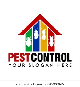 pest control vector logo house insect poison pest control with pesticides prevention, extermination and disinfection