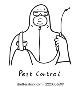 Control de plagas. Icono de contorno del vector sobre fondo blanco.