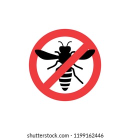 Pest control wasp warning symbol
