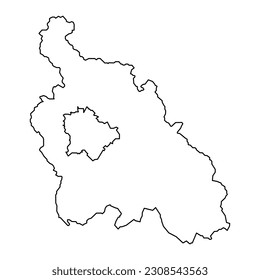 Mapa del condado de Pest, distrito administrativo de Hungría. Ilustración vectorial.