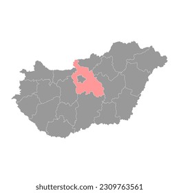 Landkarte des Pest, Verwaltungsbezirk von Ungarn. Vektorgrafik.