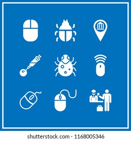 pest icon. 9 pest vector set. control, bug, museum pin and mouse icons for web and design about pest theme