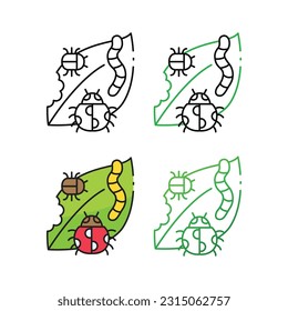 Pest icon design in four variation color