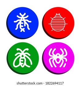 pest icon set. Collection of Earwig, Woodlouse, Moth, Spider icons