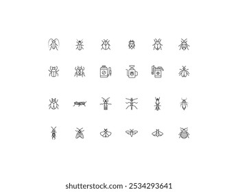 Pest icon set, design, vector illustration