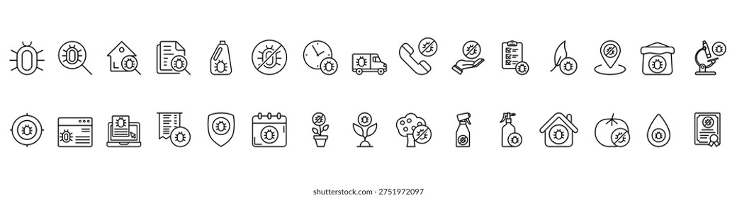 Pest icon vector set. Pest control Illustration sign collection. Insect control symbol. pest control service logo.