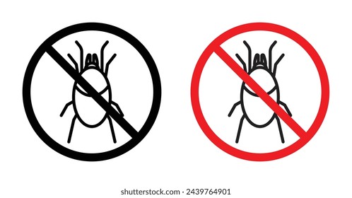 Pest and Insect Control Warning. No Mite or Tick Allowed. Disinfection Requirement Sign