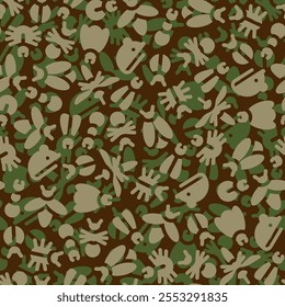 Pest Padrão militar sem costura. Besouro, voar fundo do Exército. Textura de Insetos de Soldado e caçador