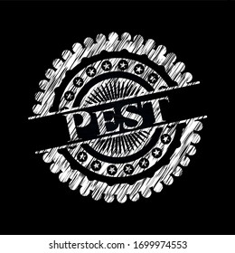 Pest on chalkboard. Vector Illustration. Detailed.