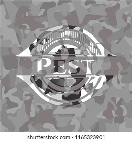 Pest on grey camo pattern