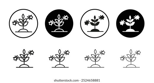 Pest plant icon Collection of flat thin outline vector