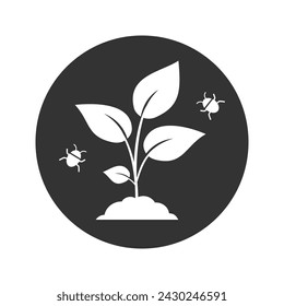 Pest plant icon, damage crop for aphid attack, harmful insect, tick or bug, editable stroke vector illustration