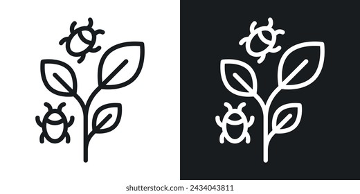 Pest Plant Icon Designed in a Line Style on White background.