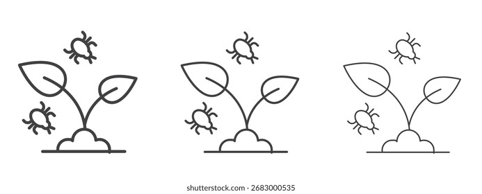 Ícone de planta de praga - ilustração de vetor de traçado editável