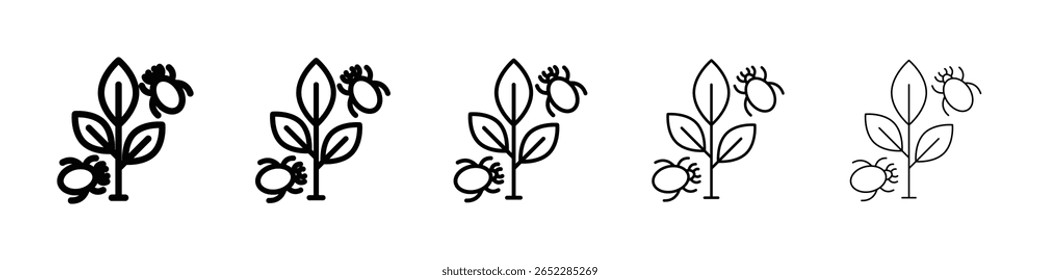 Ícone de planta de praga conceito de sinal plano preenchido para web design.