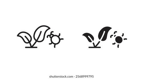 Pest plant icon set vector graphics designs