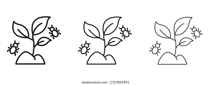 Ícone de planta de praga vetor Modelo de design de logotipo. Gráficos de Traçado editáveis.