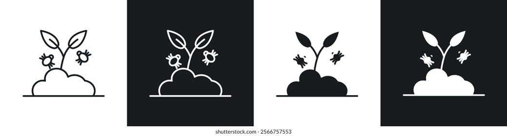 Pest plant icons in Thin line black color. flat simple vector symbols illustration.